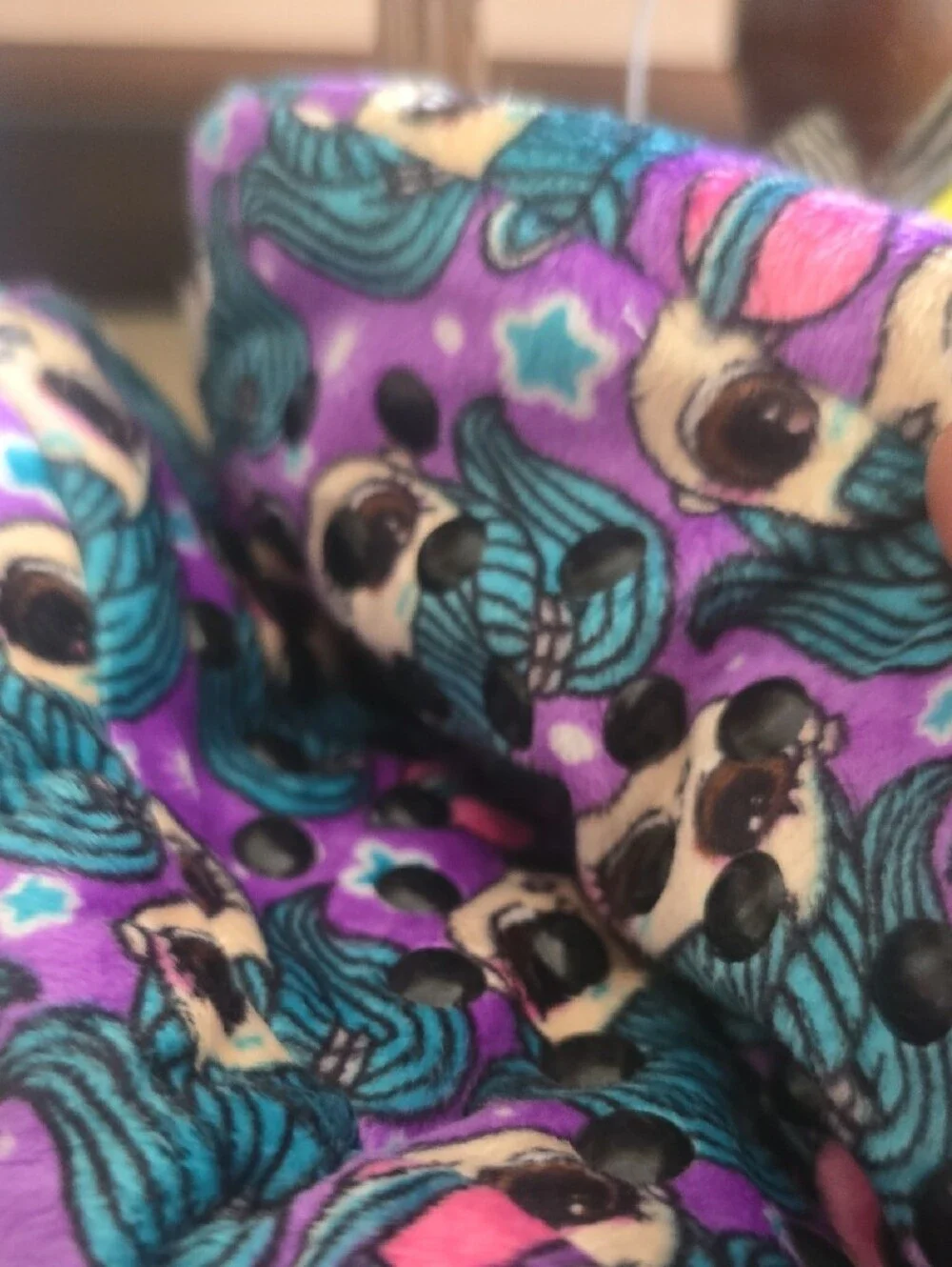 L.O.L. Surprise! Purple and Teal Girls' Plush Footie Slippers